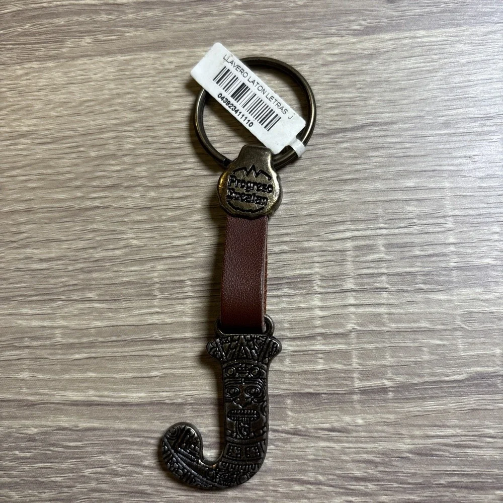 Brass keychain With The Letter J